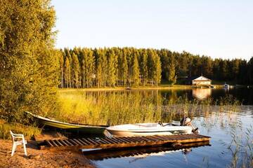 Фото номера Большой коттедж с 2 спальнями и сауной Дома для отпуска Resort Naaranlahti Cottages г. Нааранлахти 10