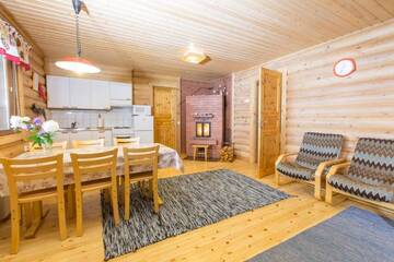 Фото номера Большой коттедж с 2 спальнями и сауной Дома для отпуска Resort Naaranlahti Cottages г. Нааранлахти 3